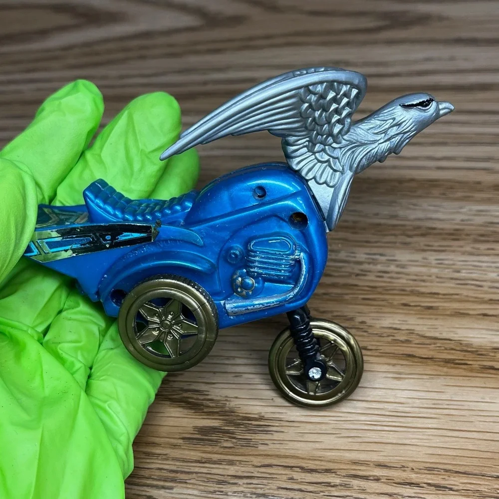 Vintage Galaxy Rider Eagleman Press Down Go Action Motorcycle Toy Loose Blue VTG